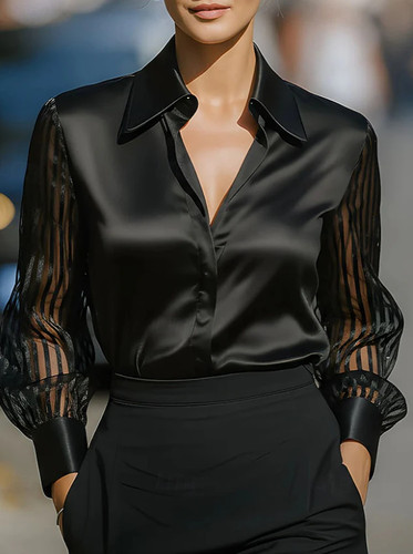 Damen hemd elegant satin - damen,