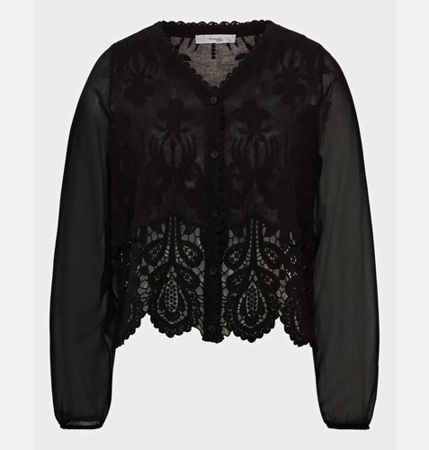 Tredy damen bluse schwarz - bluse,
