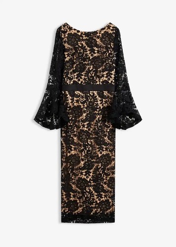 Spitzenkleid mit satineinsatz - mit,